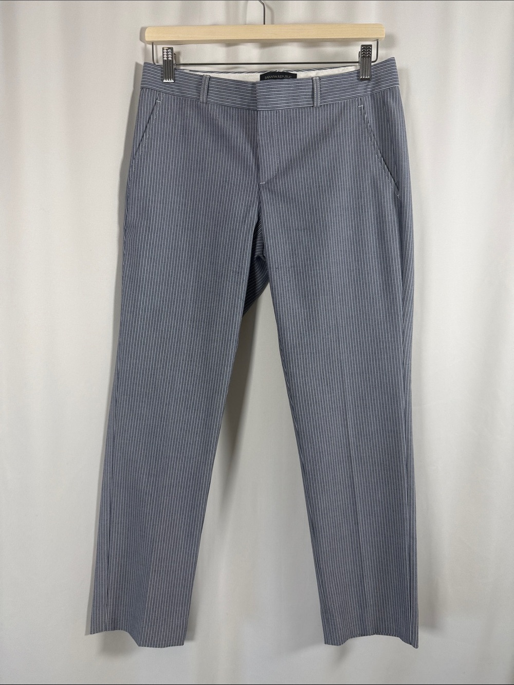 Banana Republic Factory Light Blue Pinstripe Women's Pants